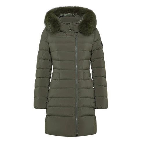 Piumino Donna Seriola, con zip decentrata ed inserto in pelliccia